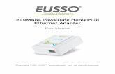 200Mbps Powerline HomePlug Ethernet Adapter - EUSSO Technologies, Inc