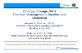 Energy Storage R&D - Thermal Management Studies and Modeling