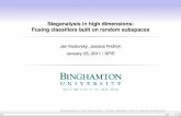 Steganalysis in high dimensions: Fusing classiï¬ers built on