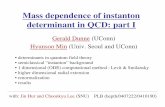 Mass dependence of instanton determinant in QCD: part I