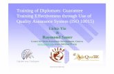 Training of Diplomats: Guarantee Training Effectiveness through