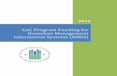 CoC Program Funding for Homeless Management Information Systems (HMIS)