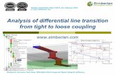 Analysis of differential line transition from tight to loose coupling