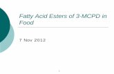 Fatty Acid Esters of 3-MCPD in Food - Centre for Food Safety