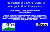 Importance of a Swine Model of Allergenic Food Intolerance Importance of a Swine Model of