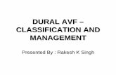 DURAL AVF â€“ CLASSIFICATION AND MANAGEMENT