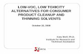 LOW-VOC, LOW TOXICITY ALTERNATIVES FOR CONSUMER PRODUCT CLEANUP