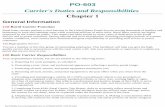 PO-603 Carrier's Duties and Responsibilities Chapter 1