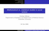 Mathematical vs. statistical models in social science