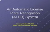 An Automatic License Plate Recognition (ALPR) System