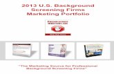 2013 U.S. Background Screening Firms Marketing Portfolio