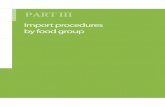 Import procedures by food group