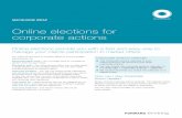 Online elections for corporate actions