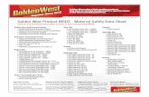 Golden West Product MSDS - Material Safety Data Sheet