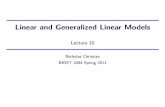 Linear and Generalized Linear Models - Lecture 10