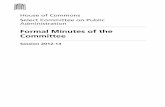 Formal Minutes of the Committee - UK Parliament