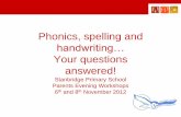 Phonics, Spelling and Handwriting Parent Workshops