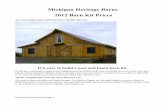 Michigan Heritage Barns 2012 Barn Kit Prices