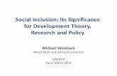 Social Inclusion: Its Significance for Development Theory, and Policy