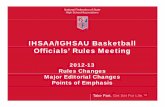 2012-13 Rules Changes Major Editorial Changes Points of Emphasis