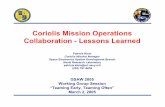 Coriolis Mission Operations Collaboration - Lessons Learned