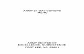 ARMY 21-DAY CONOPS MENU - Quartermaster Corps