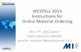 WESTELL 2013 Instructions for Online Material Ordering