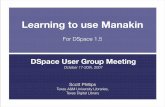 Learning to use Manakin - TDL