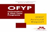 Annual Report Layout - Orientation and First-Year Programs