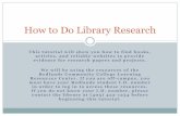 Orientation to Library Research - Redlands Community College