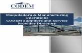 Maquiladora & Manufacturing Operations CODEM Suppliers and