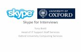 Skype for Interviews - University of Oxford