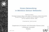 Green Networking in Wireless Sensor Networks
