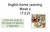 English Home Learning Week 6 17.5