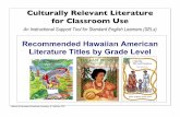 Recommended Hawaiian American Literature Titles by Grade Level