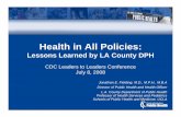 Health in All Policies - Department of Public Health
