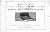 How to Use the Underwood Standard Portable Typewriters