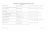 Wildlife Control Operators List