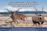 Guidelines for the Harvesting of Game for Meat Export 2010