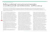 Microbial environments confound antibiotic efficacy