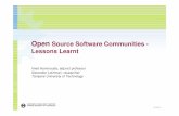 Open Source Software Communities - Lessons Learnt
