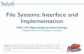 File Systems: Interface and Implementation