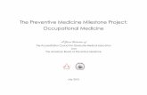 The Preventive Medicine Milestone Project: Occupational ...