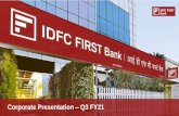 Corporate Presentation Q3 FY21 - IDFC FIRST Bank