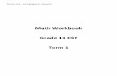 Math Workbook Grade 11 CST Term 1