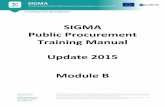 SIGMA Public Procurement Training Manual Update 2015 Module B