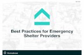 Best Practices for Emergency Shelter Providers
