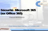 Sécurité Microsoft 365 (ex Office 365)