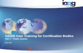 OASIS User Training for Certification Bodies