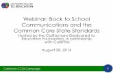 Webinar: Back to School Communications and the Common Core ...